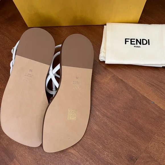 Fendi O’Lock white sandal New size 36 - Picture 3 of 12